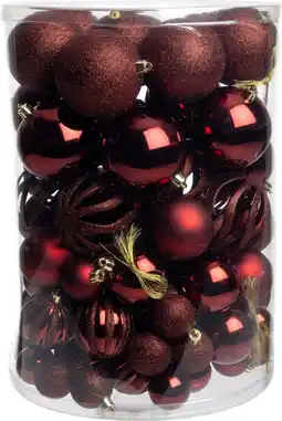 Intratuin Intratuin kerstbal Tara bordeaux D 8 cm 100-delig aanbieding