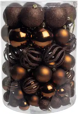 Intratuin Intratuin kerstbal Tara bruin D 8 cm 100-delig aanbieding