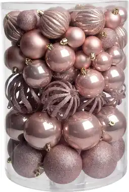 Intratuin Intratuin kerstbal Tara roze D 8 cm 100-delig aanbieding