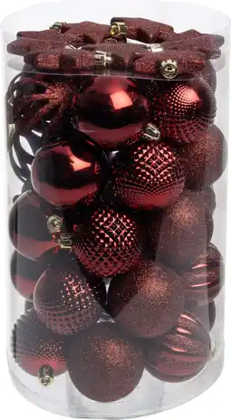 Intratuin Intratuin kerstbal Reni bordeaux D 6 cm 37-delig aanbieding