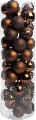 Intratuin Intratuin kerstbal Tara bruin D 7 cm 50-delig aanbieding