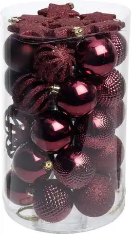 Intratuin Intratuin kerstbal Reni paars D 6 cm 37-delig aanbieding