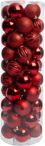 Intratuin Intratuin kerstbal Tara rood D 7 cm 50-delig aanbieding
