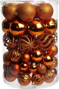 Intratuin Intratuin kerstbal Tara oranje D 8 cm 100-delig aanbieding