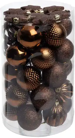 Intratuin Intratuin kerstbal Reni bruin D 6 cm 37-delig aanbieding