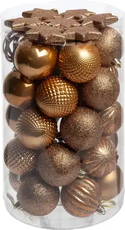 Intratuin Intratuin kerstbal Reni karamel D 6 cm 37-delig aanbieding