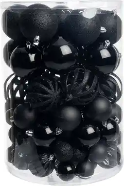 Intratuin Intratuin kerstbal Tara zwart D 8 cm 100-delig aanbieding