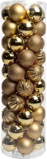 Intratuin Intratuin kerstbal Tara goud D 7 cm 50-delig aanbieding