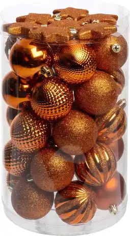 Intratuin Intratuin kerstbal Reni oranje D 6 cm 37-delig aanbieding