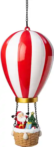 Intratuin Intratuin kersthanger Aera luchtballon kerstman rood / wit met verlichting D 14,5 H 27,5 cm aanbieding