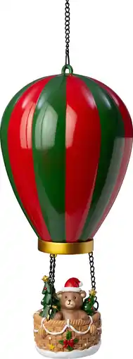 Intratuin Intratuin kersthanger Aera luchtballon beer rood / groen met verlichting D 14,5 H 27,5 cm aanbieding