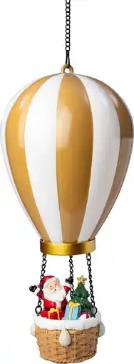 Intratuin Intratuin kersthanger Aera luchtballon kerstman goud / wit met verlichting D 14,5 H 27,5 cm aanbieding