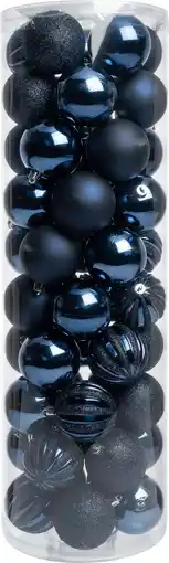 Intratuin Intratuin kerstbal Tara blauw D 7 cm 50-delig aanbieding