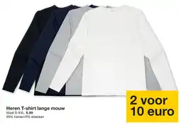 Zeeman Heren T-shirt lange mouw aanbieding