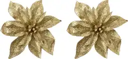 Intratuin Intratuin kerstclip Fleir bloem goud D 14 cm 2 stuks aanbieding