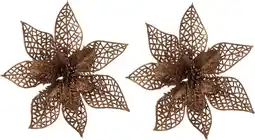 Intratuin Intratuin kerstclip Nira bloem bruin D 22 cm 2 stuks aanbieding