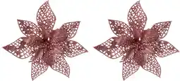 Intratuin Intratuin kerstclip Nira bloem roze D 22 cm 2 stuks aanbieding