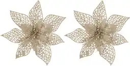 Intratuin Intratuin kerstclip Nira bloem beige D 22 cm 2 stuks aanbieding