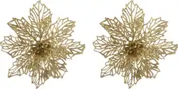 Intratuin Intratuin kerstclip bloem goud D 13,5 cm 2 stuks aanbieding
