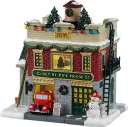 Intratuin Lemax Jukebox Junction kersthuisje casey st. firehouse (brandweerkazerne) 18,5 x 12,5 x 18,9 cm aanbieding