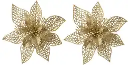 Intratuin Intratuin kerstclip Nira bloem goud D 22 cm 2 stuks aanbieding
