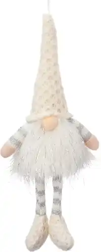 Intratuin Intratuin kerstfiguur gnoom wit 11 x 6 x 29 cm aanbieding