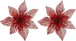 Intratuin Intratuin kerstclip Nira bloem rood D 22 cm 2 stuks aanbieding