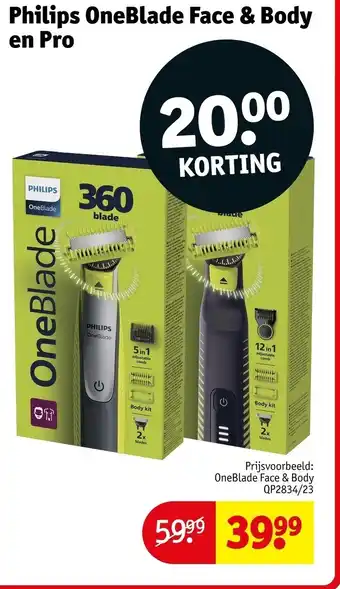 Kruidvat Philips OneBlade Face & Body en Pro aanbieding