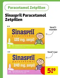 Kruidvat Sinaspril Paracetamol Zetpillen aanbieding