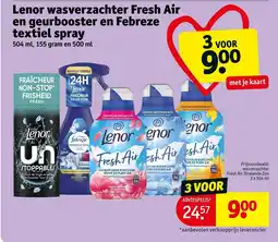 Kruidvat Lenor wasverzachter Fresh Air en geurbooster en Febreze textiel spray aanbieding