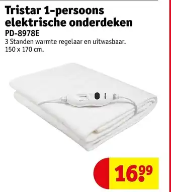 Kruidvat Tristar 1-persoons elektrische onderdeken aanbieding