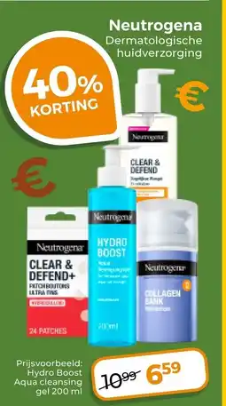 Trekpleister Neutrogena Hydro Boost Aqua cleansing gel 200 ml aanbieding