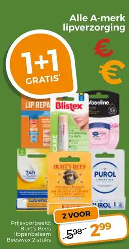 Trekpleister Burt's Bees lippenbalsem aanbieding
