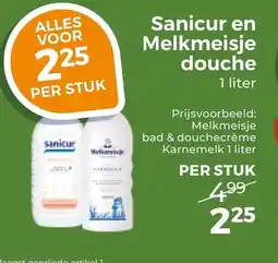 Trekpleister Sanicur en Melkmeisje douche aanbieding