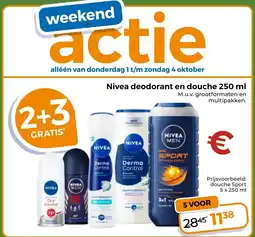 Trekpleister Nivea deodorant en douche aanbieding