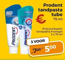 Trekpleister Prodent tandpasta tube aanbieding