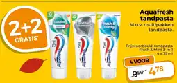Trekpleister Aquafresh tandpasta aanbieding