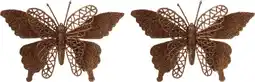 Intratuin Intratuin kerstclip Siela vlinder bruin 18 x 18 cm 2 stuks aanbieding
