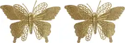 Intratuin Intratuin kerstclip Siela vlinder goud 18 x 18 cm 2 stuks aanbieding