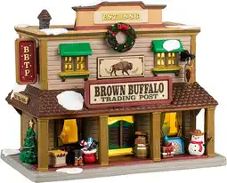 Intratuin Lemax Vail Village kersthuisje brown buffalo trading post (handelspost) 11,7 x 20,4 x 17 cm aanbieding
