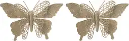 Intratuin Intratuin kerstclip Siela vlinder beige 18 x 18 cm 2 stuks aanbieding