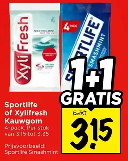 Vomar Voordeelmarkt Sportlife of Xylifresh Kauwgom aanbieding