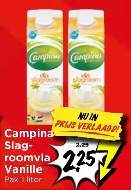 Vomar Voordeelmarkt Campina Slagroomvla Vanille aanbieding