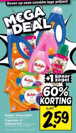Vomar Voordeelmarkt Robijn Wasmiddel aanbieding
