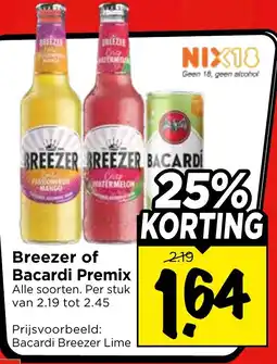 Vomar Voordeelmarkt Breezer of Bacardi Premix aanbieding