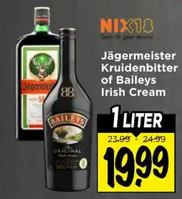 Vomar Voordeelmarkt Jägermeister Kruidenbitter of Baileys Irish Cream aanbieding