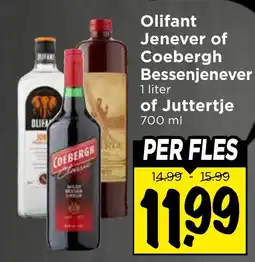 Vomar Voordeelmarkt Olifant Jenever of Coebergh Bessenjenever aanbieding