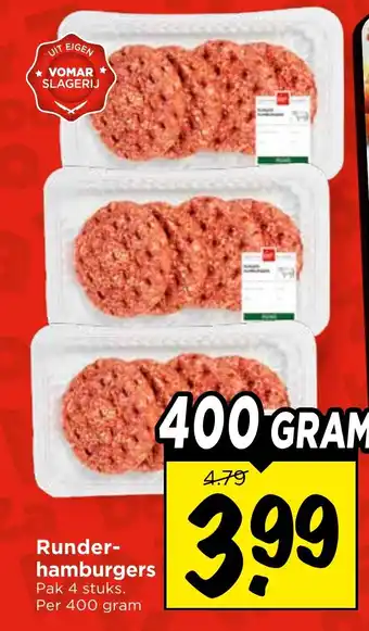 Vomar Voordeelmarkt Runder-hamburgers aanbieding
