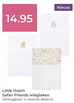 Prenatal Little Dutch Safari Friends wieglaken aanbieding