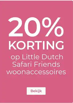 Prenatal Little Dutch Safari Friends woonaccessoires aanbieding